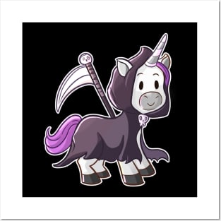 Grim Reaper Unicorn Posters and Art